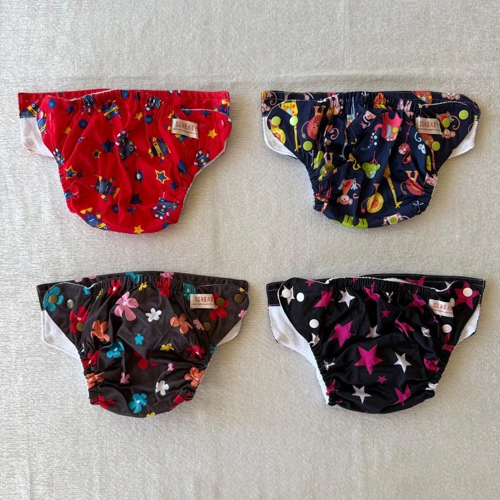 80pc Reusable Cloth Diaper Lot of 15 Covers and 62 Microfiber Inserts Charcoal